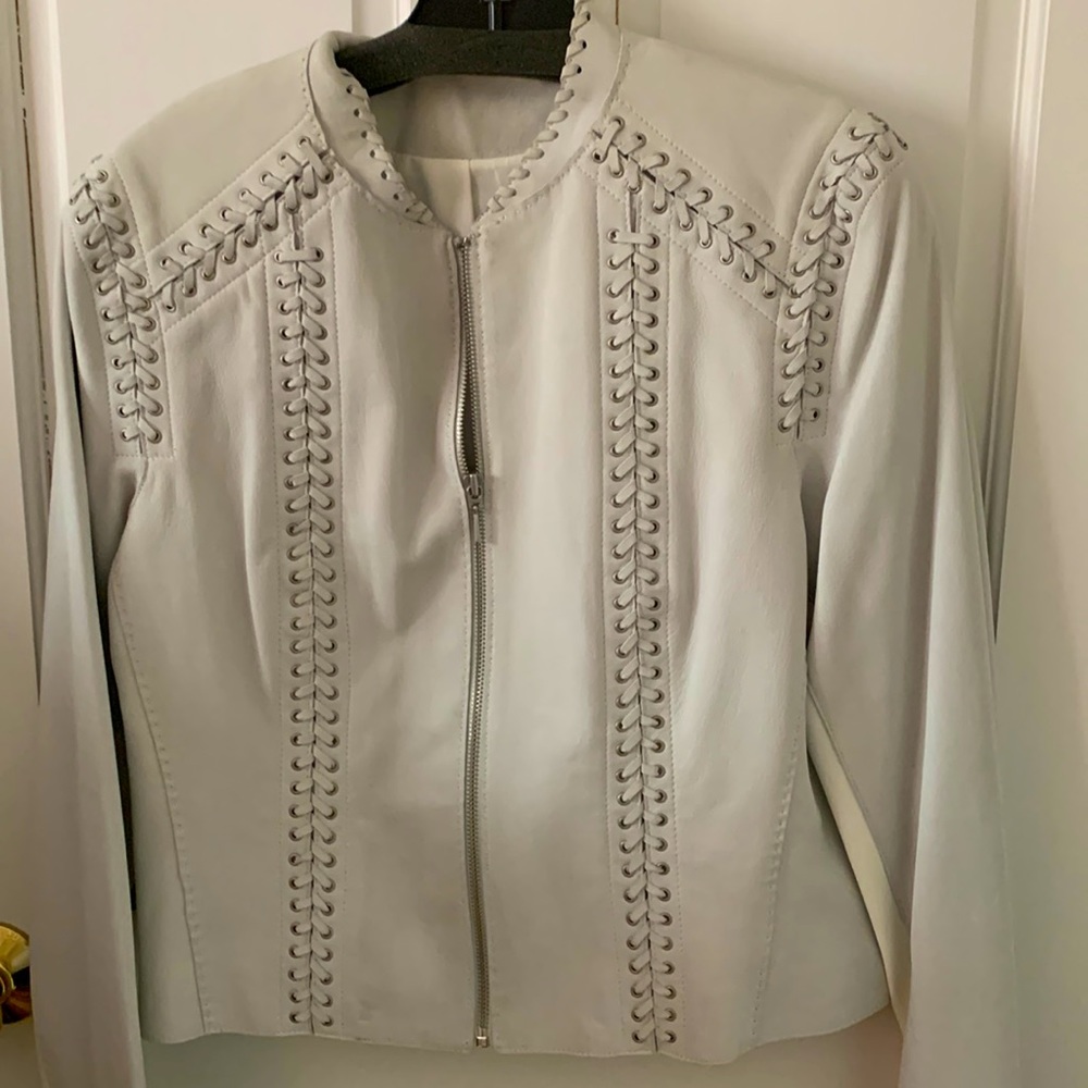 Tahari leather jacket